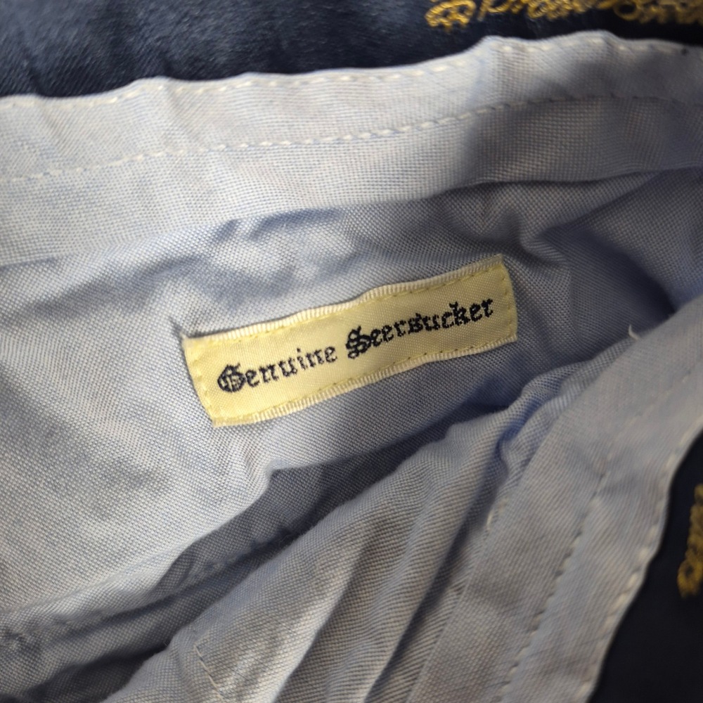 Brooks Brothers Seersucker Shorts Mens 36 Blue Gingham Check Cotton Preppy - Picture 2 of 8